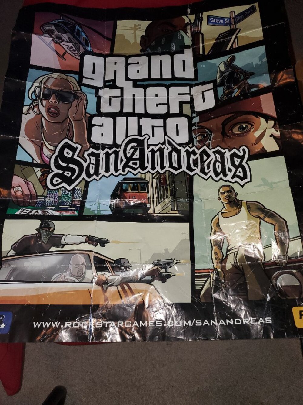 USED GRAND THEFT AUTO SAN ANDREAS PAPER PULL OUT MAP POSTER INSERT ONLY